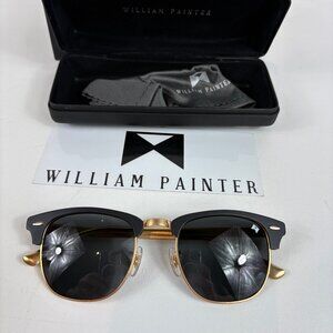 William Painter The Empire Sunglasses Gold Frame/Black Lenses New Polarized